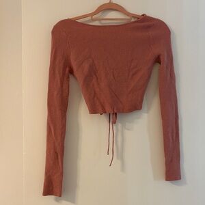 Urban Outfitters Terracotta Long Sleeve Crop Top